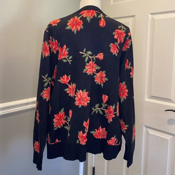 Draper James RSVP Women’s Cardigan Sweater 1X Black Floral Print NWT Plus Size - Picture 2 of 10